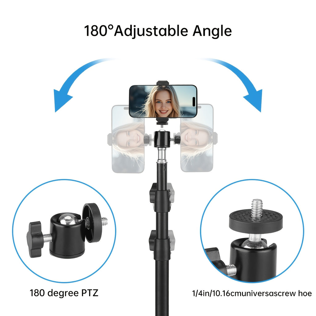 Perfect for Photography Studios, Video Shoots, And Lighting Setups, This Adjustable, Portable Floor Stand Supports Cameras And Lights. Features A Foldable Design with A Sturdy Base And Collapsible Legs for Easy Transport.