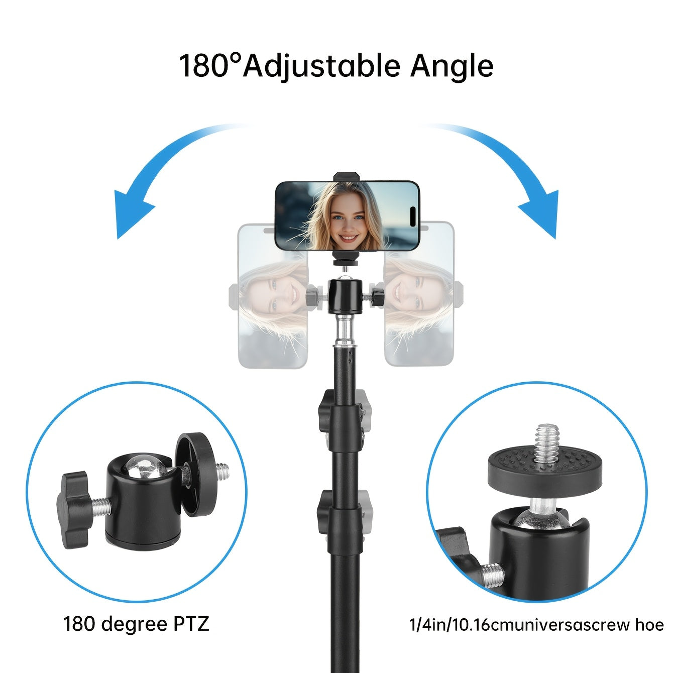 Perfect for Photography Studios, Video Shoots, And Lighting Setups, This Adjustable, Portable Floor Stand Supports Cameras And Lights. Features A Foldable Design with A Sturdy Base And Collapsible Legs for Easy Transport.