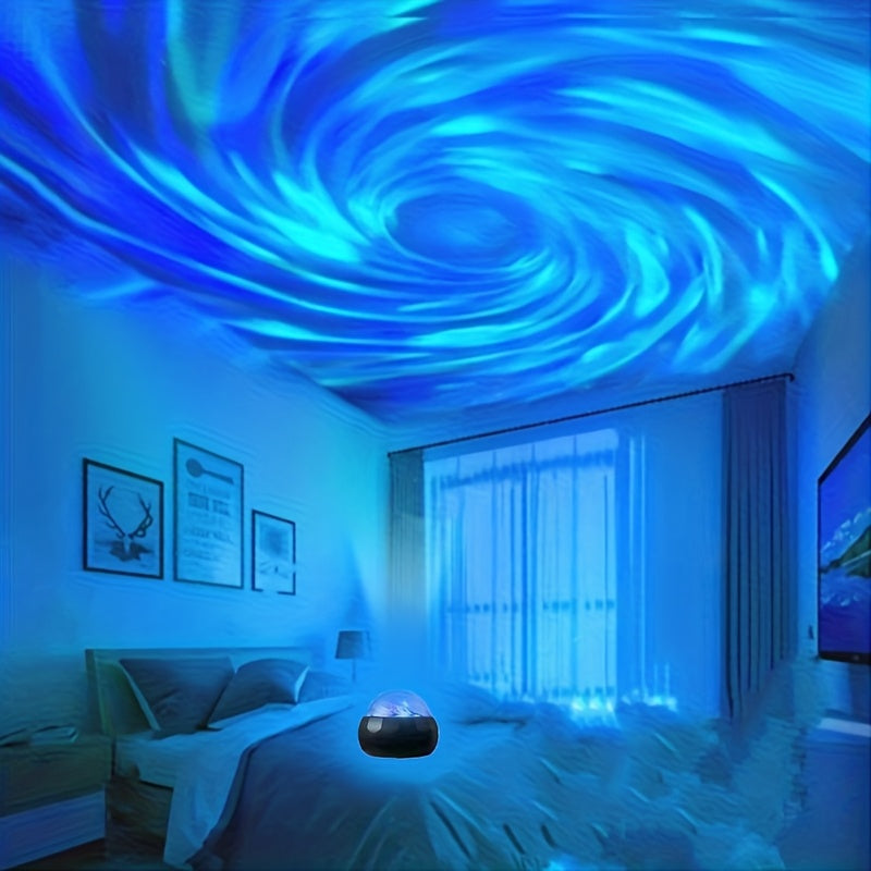 A Remote-Controlled LED Lamp That Creates a Northern Lights Ambiance, Featuring Adjustable Multi-Colors, Powered by USB, Perfect for Gifts, Parties, And Various Events