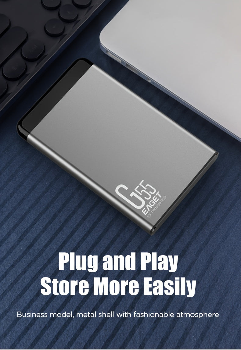 EAGET G55 High Speed Portable Hard Drive Disk Mobile Hard Drive Computer External Large Capacity Mechanical Hard Drive Plug And Play Game/File/Video/Music