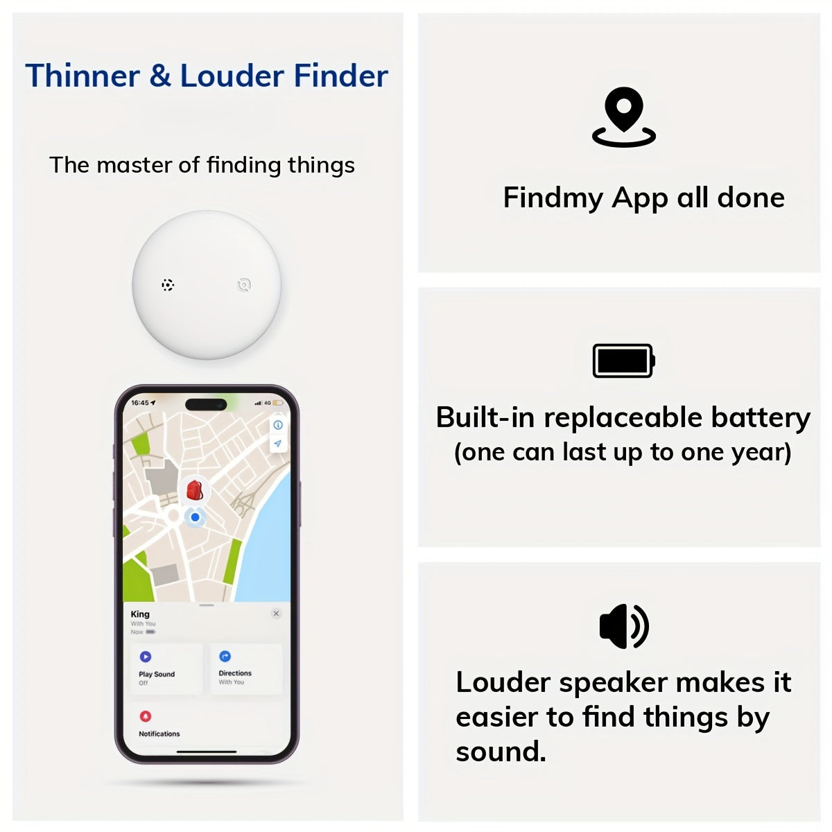 [For IOS] 2 Pack Smart Air Tracker for IOS Find My (Ios Solely) Same Size with Original IOS Tag 2pcs Compatible with Airtag Case Keychain Holder, Item Locator Key Finder for Pets Bags Luggage Cars Anti-Lost, Battery Last for 1 Year Mfi