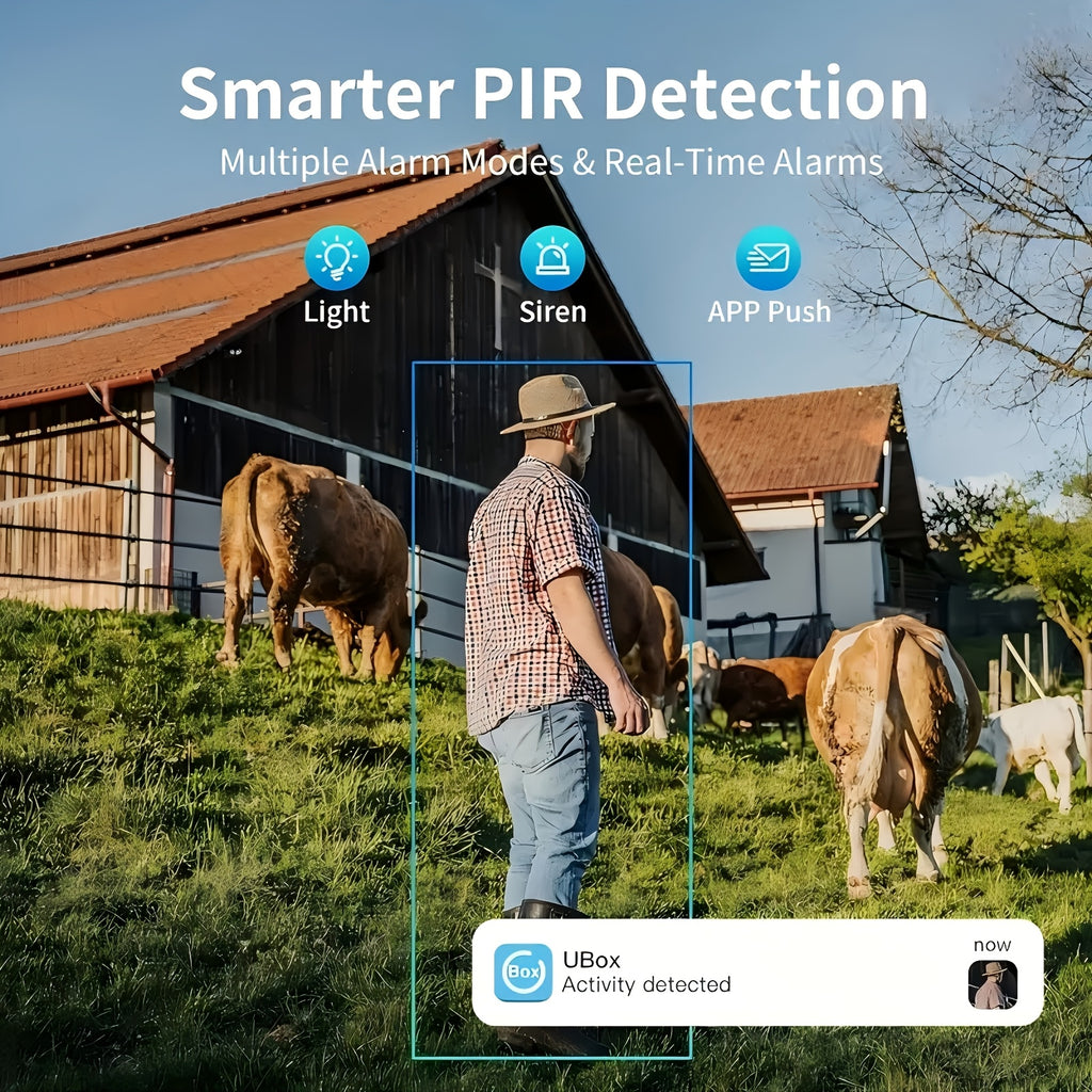 A Solar-Powered Security Camera Featuring AI Detection, Sound And Light Alerts, App-Controlled Pan/Tilt Functionality, Color Night Vision, Wi-Fi Connectivity, 3MP HD Resolution, Two-Way Audio, Encrypted Cloud Storage, Water Resistance