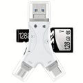 SD Card Reader for iPhone, iPad, Android, Mac, Computer, Camera, 4 In1 Micro SD Card Reader Trail Camera Viewer, Portable Memory Card Reader SD Card Adapter for SD And TF Cards
