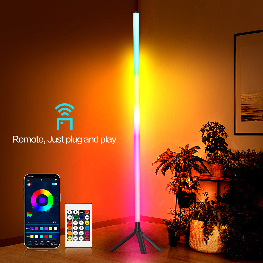 1/ 2Pack Floor Light Ambient Light, 48.8inch/50inch 360° Intelligent RGB Light, Music Synch, 16 Million DIY Color Change, Remote Control And APP Control, Indoor Room Decoration, Living Room Dormitory Atmosphere Decoration.