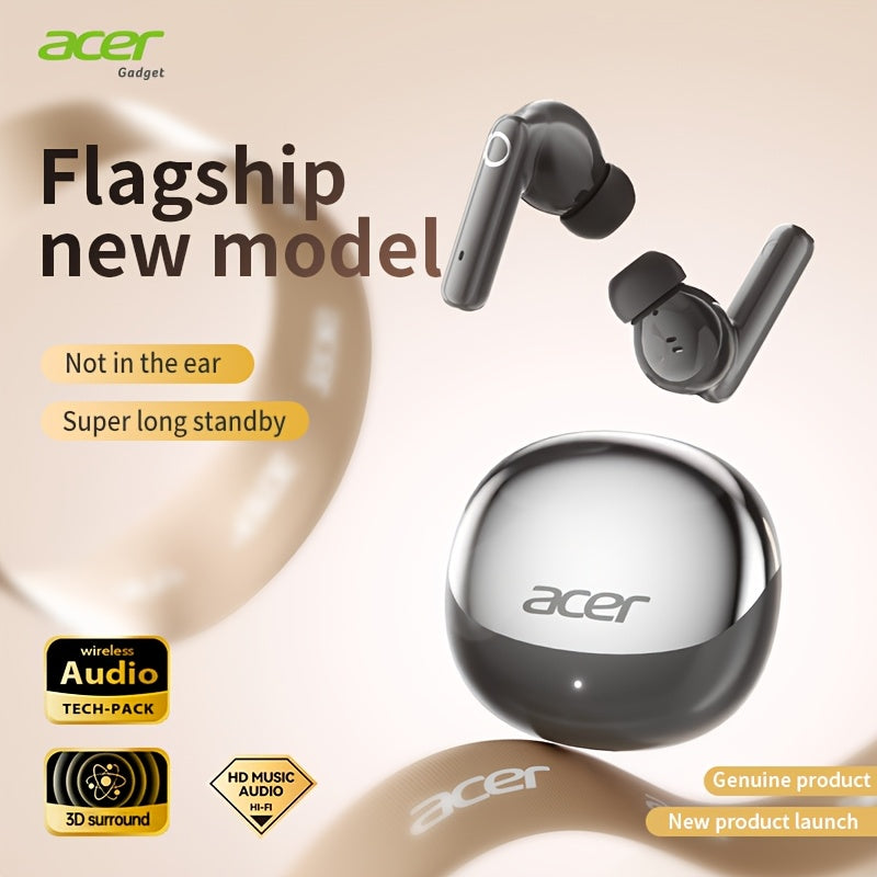 Acer In-Ear Headphones - Wireless TWS, Stereo Sound Effect, Super Long Standby, Chip V5. 4, Rapid Shipping, Multi-Device Compatible with Phone, Pad, Laptop, Ideal for Study, Business, Gym, Running, Perfect Christmas, Gift Present, Wireless Headphones, Bus
