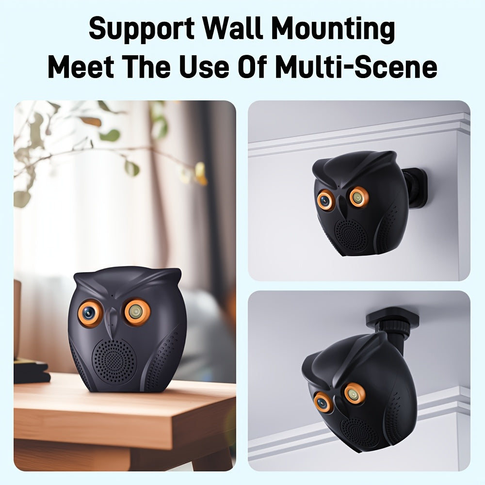 2pcs Owl-Shaped for Home Security Camera HD Surveillance, Smart Human Detection, USB Powered, Wireless Monitoring for Home & Small Stores, Alarm System, for Home Security Solution | Owl Design | Smart Surveillance