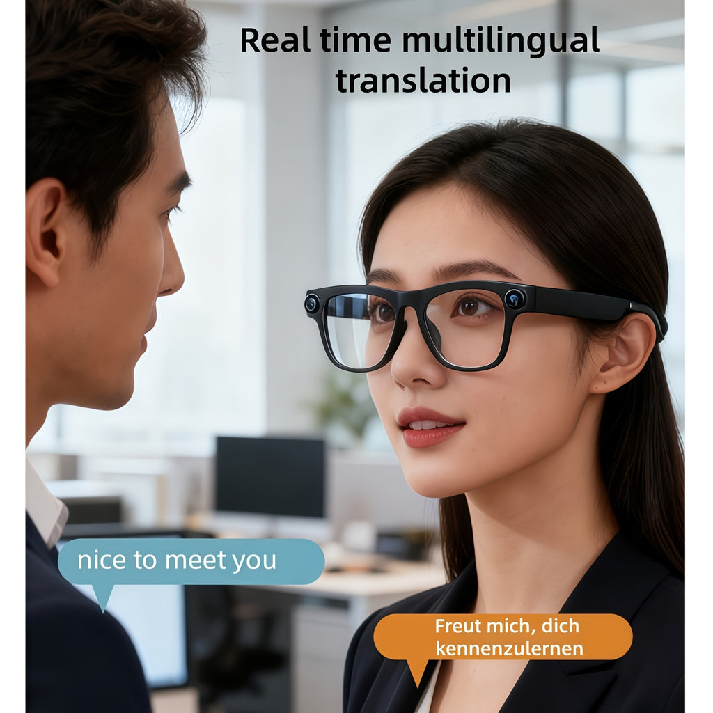 [200MP Dual Cameras] Klzo's Latest Wireless Smart Glasses, Ai-Enabled Camera Glasses with Dual Cameras And 200MP Resolution, Designed for Cycling And Sports Photography. Features Include Ultra-Long Battery Life, High-Fidelity Audio, And Touch-Activated Vo