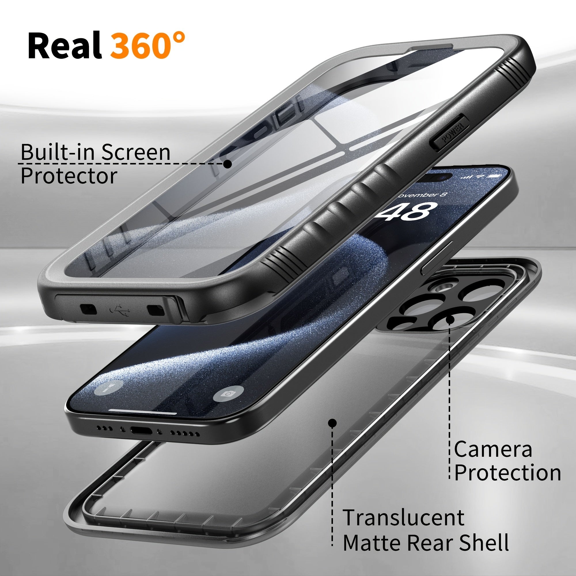 Phone Case - Underwater Protective Case for Iphone 14, 13, 11, 12, 15 Pro Max, SE2020, 2Nd SE2022, And 3Rd, Featuring a Built-In Screen Protector And a Transparent Back