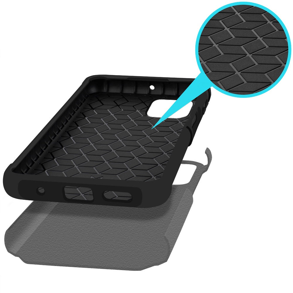 For T-Mobile Revvl 7 5G Phone Case, Dual Layer Hybrid Magnetic Support Shockproof Heavy Duty Cover