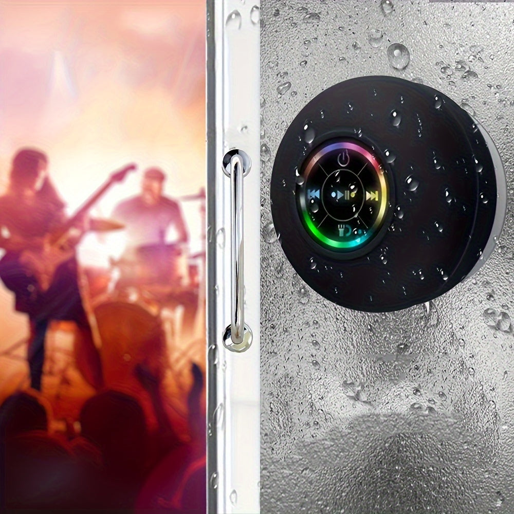 LED bathroom sound wireless speaker USB charging 400mAh button control comes with large suction cups