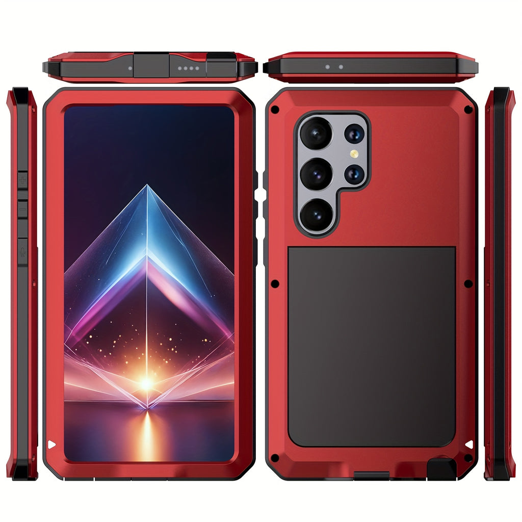 Phone Case - Suitable for Samsung S23Ultra/S24Ultra Heavy Metal Drop Protection Case, Built-In Glass Screen Protector, Dustproof And Shockproof Rugged And Durable