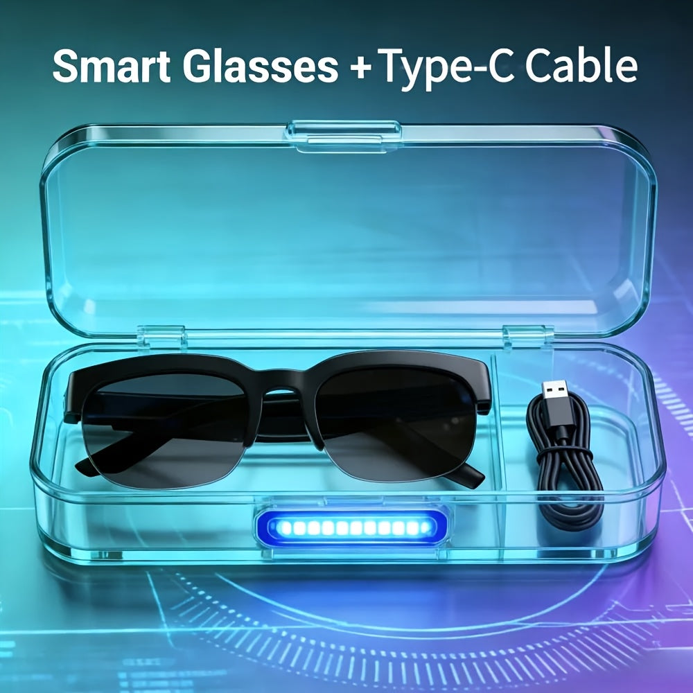 2026 New AI Smart Glasses, These Glasses Offer Real-Time Translation Across Various Languages. They Are Innovative Audio Glasses Featuring Integrated Microphones And Speakers, Designed For Wireless Music Playba Mother'sDayGifts