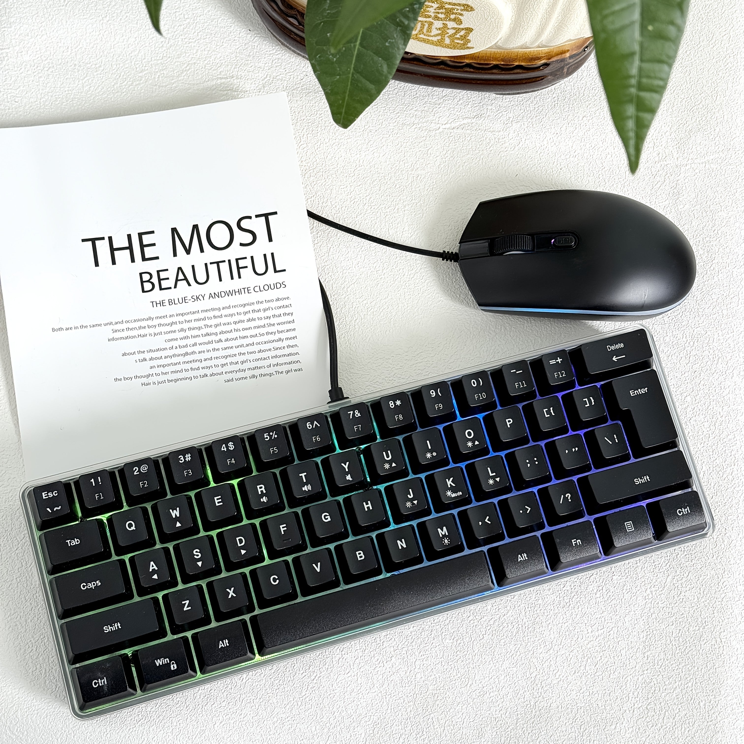 Hot Selling, 68 Key RGB Luminous Wired Gaming Keyboard]Mechanical Feel Keyboard for Gaming And Office, Film Switch Keycap Design, Wired Tpckey And Wire Separation Design.(K701)