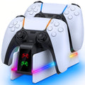 For PS5 Controller Charger Station - Charging Station for Playstation 5/Edge Controller with 9-Color LED Light, Fast Charging Dock And Holder Charger Stand for Ps5/Slim/Pro Remote Additions