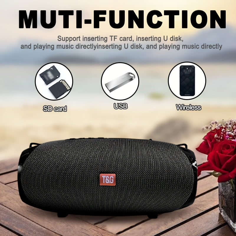 TG534 Portable Wireless Speaker With Dual Speakers, Wireless Speaker, TWS Stereo Hi-Res Audio, Hands-free Call/FM/TF Card/U Disk, Connect To Mobile Phone/Tablet/TV, Support Plug-in Card U Disk, Compatible With TF Card/USB Drive/FM Built-in Microphon