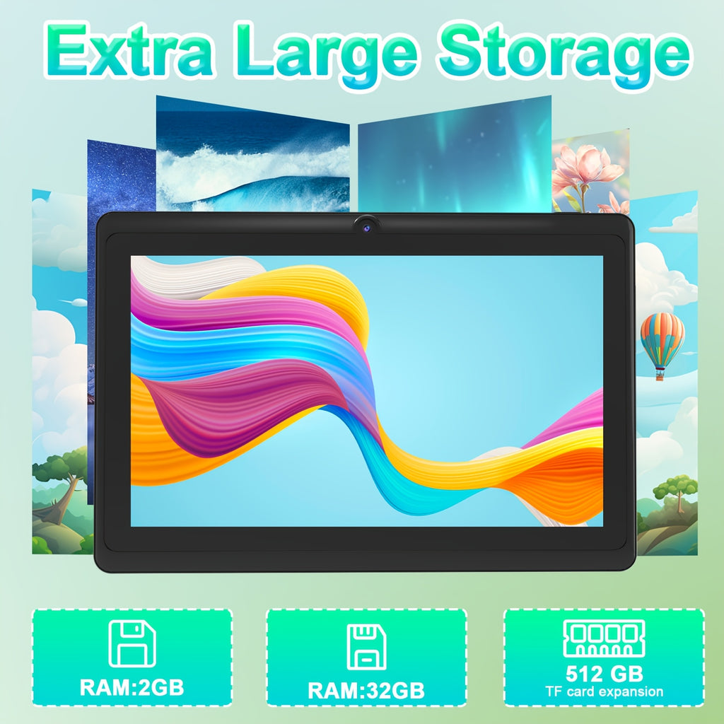 [Android 14 Tablet] PEICHENG 7-Inch, Android 14/12, CPU- A133/4GB(2GB+2GB)RAM/32GB ROM, Tablet Computer, 1024X600 High-Definition IPS Screen, 3000Mah Battery, Dual Cameras 2MP Front And 5MP Rear, 2.4G Wifi, Type C Interface, Supporting Reading, Tablet, Pa