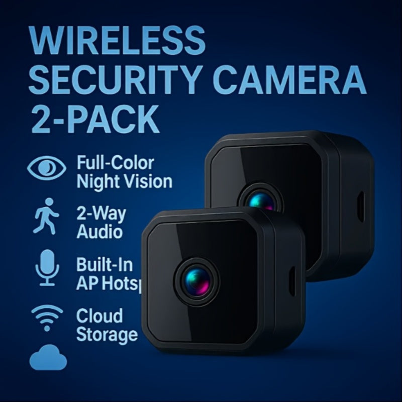 Flexible Mini Cam -- Plug in Your Garage/Baby Room, Wifi Or Not | 24/7 Phone Alerts And Night Vision | TF Card Storage Ready, No Fees!