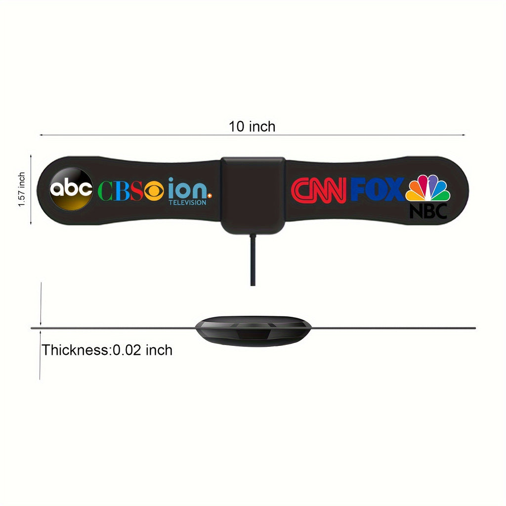 2025 Updated Ultra Thin TV Antenna, Long Range Indoor Antenna For Smart TV And All Older TV's, Digital TV Antenna With High Gain Coaxial Cable