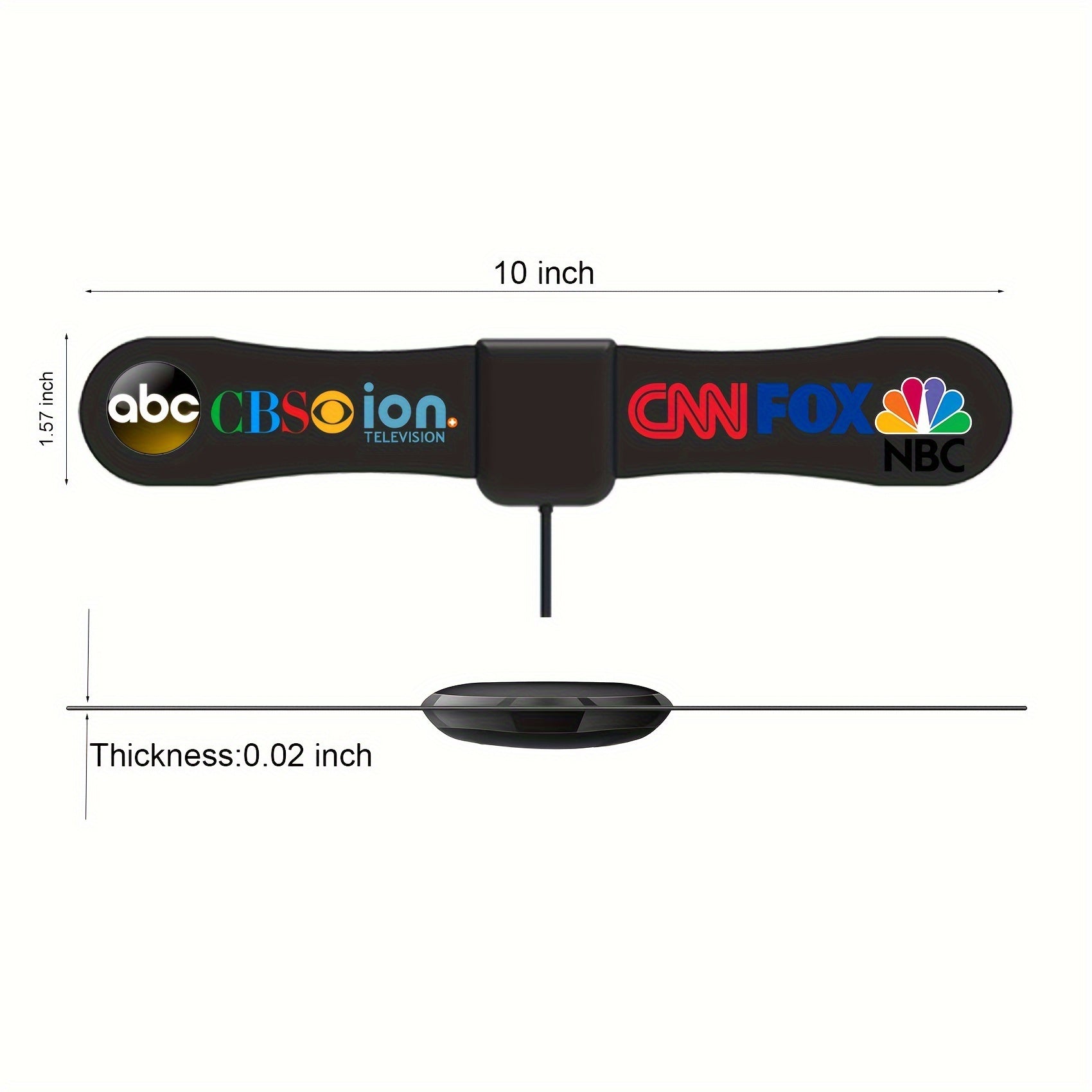 2025 Updated Ultra Thin TV Antenna, Long Range Indoor Antenna For Smart TV And All Older TV's, Digital TV Antenna With High Gain Coaxial Cable