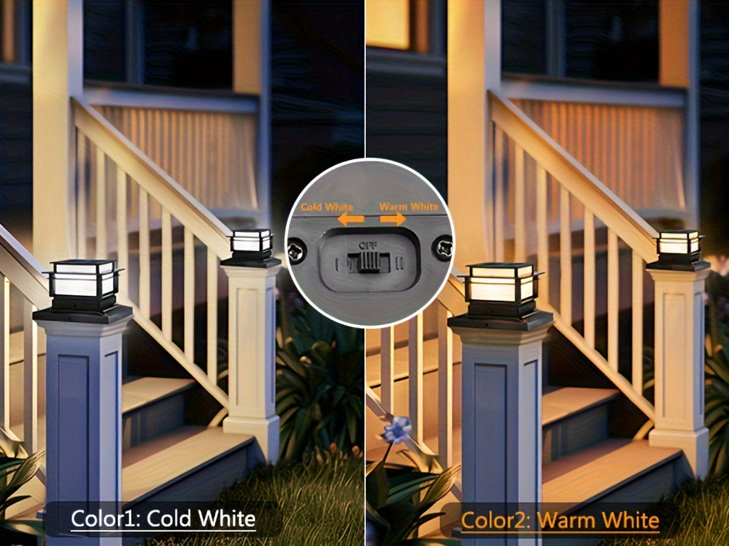 [Solar Post Cap Lights] 6 Packs Solar Post Cap Lights, Outdoor Bright LED Solar Post Lights Solar Fence Deck Light For Solar Light Garden Porch Patio Stair Decoration