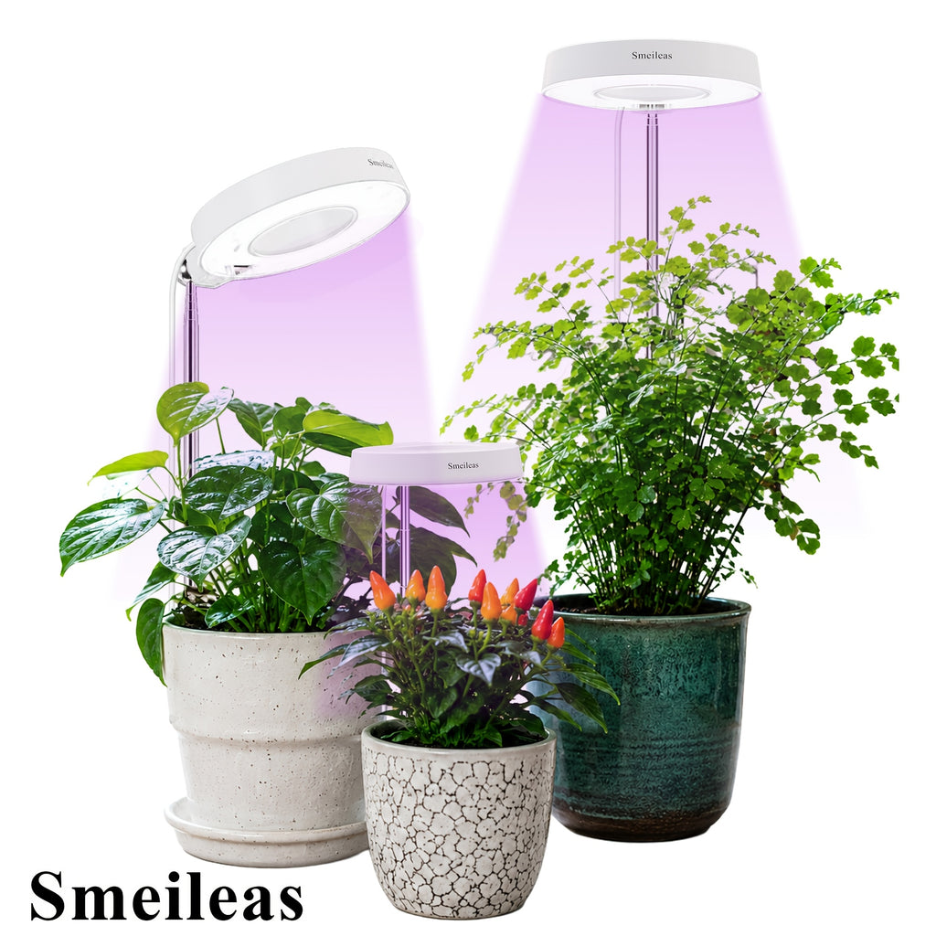 3pcs, Grow Lights for Indoor Plants Full Spectrum Smeileas LED Plant Light for Bedroom And Indoor Plants Growing, Full Spectrum Desk Growth Lamp with Smart Automatic 3/6/9H Timer for Garden Supplies And Chrismas Decorations, 4 Dimmable Levels, Height