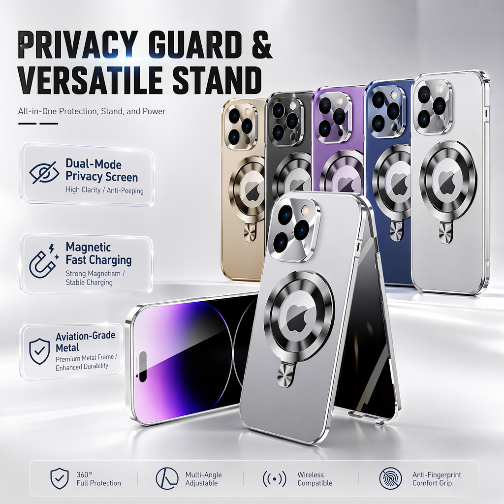 Phone Case: [Privacy Protection] Magnetic Phone Case with Anti-Spy Screen | Aerospace-Grade Metal Frame | Dual-Mode Privacy Display | Compatible with iPhone 16/15/14/13/12 Pro Max Series