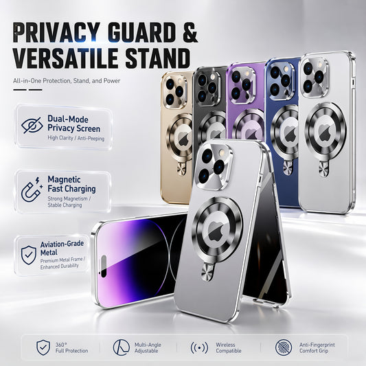 Phone Case: [Privacy Protection] Magnetic Phone Case with Anti-Spy Screen | Aerospace-Grade Metal Frame | Dual-Mode Privacy Display | Compatible with iPhone 16/15/14/13/12 Pro Max Series