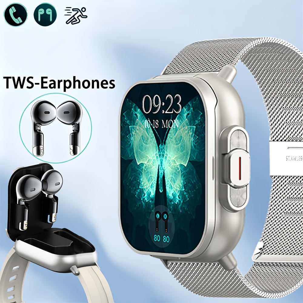 2-In-1 Smartwatch And Wireless Earbuds for Men, Featuring Music Control And Various Sports Modes with Activity Data Insights