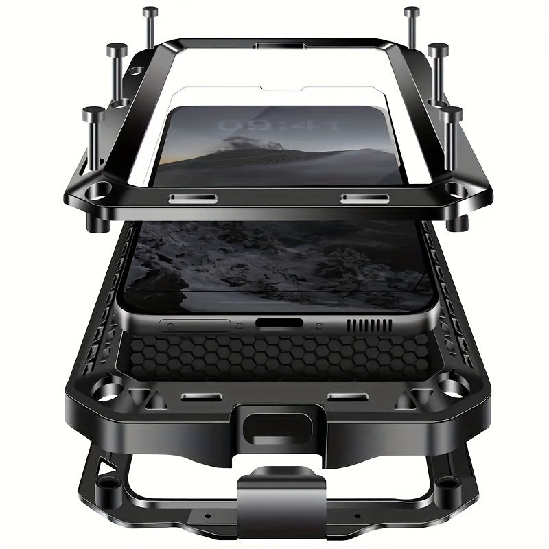 It Is Suitable For Apple Series Heavy Metal Anti-drop Protective Case, Built-in Glass Screen Protector, Dustproof And Shockproof, Sturdy And Durable.