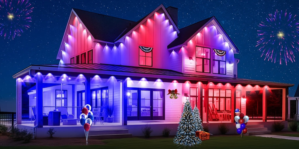 50ft/100ft/200ft/300ft/500ft Permanent Outdoor Light, Smart RGB Eave Light, with APP/remote Control, High Quality, Music Synchronization And Timing Function, for Partys, New Year, Christmas And All Holiday Decor