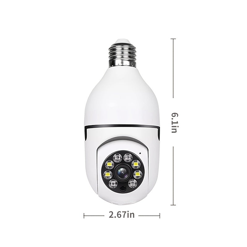 Wireless 3MP Bulb Security Camera with 5G & 2.4GHz WiFi, 360° Panoramic HD Indoor Monitoring System, Night Vision, Two-Way Audio, Smartphone App Control. Perfect for Home, Garage, Pet Monitoring, Indoor Surveillance., Pet Monitoring System