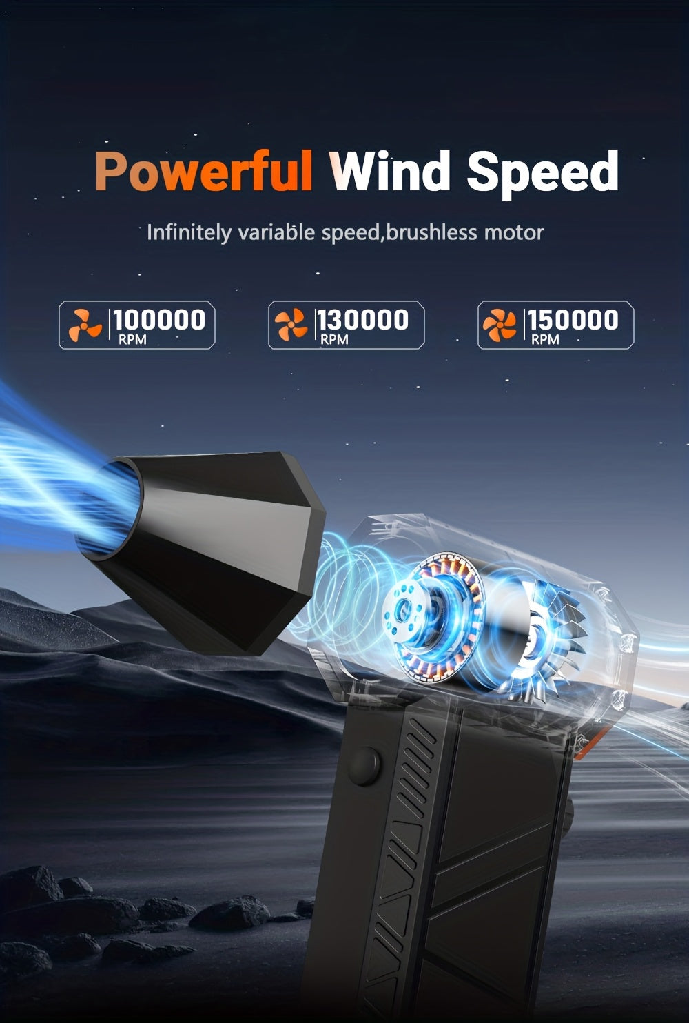 Compressed Air Duster - Mini Turbine Fan, 150000Rpm Cordless Electric Air Duster, Violent Fan for Keyboard Computer Cleaning, No Cans Required, Jet Dry Blower for Home And Car
