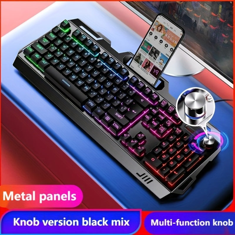 Grip Gaming Keyboard And Mouse Combo RGB Mode Wired USB Plug-In Luminous Universal Windows System Desktop