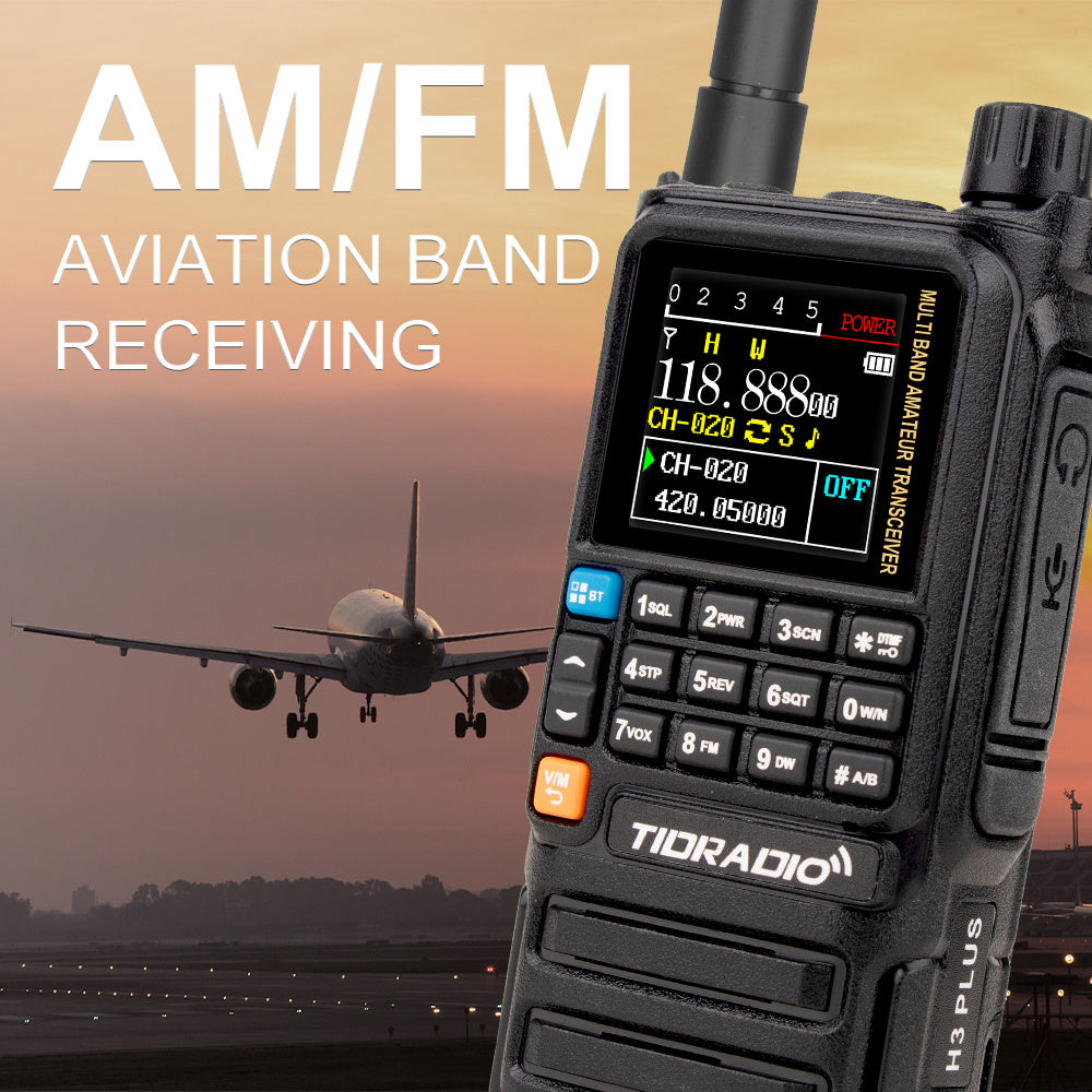 [Camping Emergency] Tidradio H3 Plus | Ham Radio Multi-Band Two-Way Radios With Am/ Fm & Wireless Headset Compatibility | 5000Km Long Range Walkie Talkies For Camping & Emergency