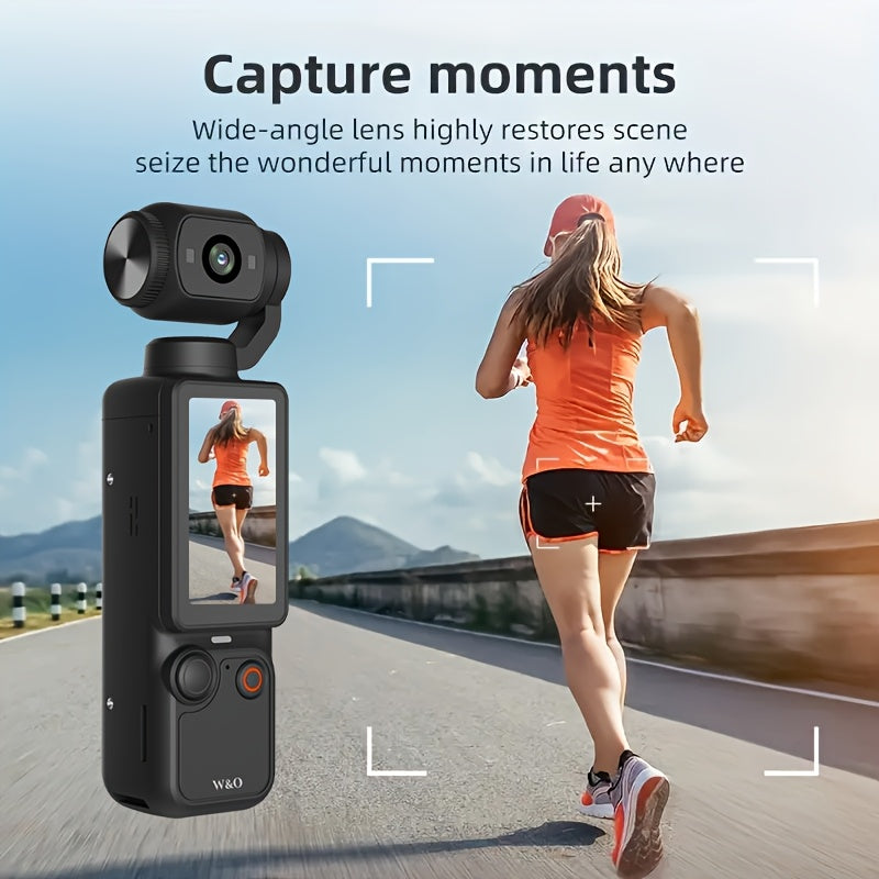 W&O Video Recording Pocket Camera - 1.9 Inch Screen, 180° Rotating Camera Shot, 2000mAh Battery, USB-C Charging, Webcam Camera, 32G Memory Card, Outdoors Sports Camera, Suitable for Cycling, Travel, And Personal Use - Great Birthday Christmas Gift.