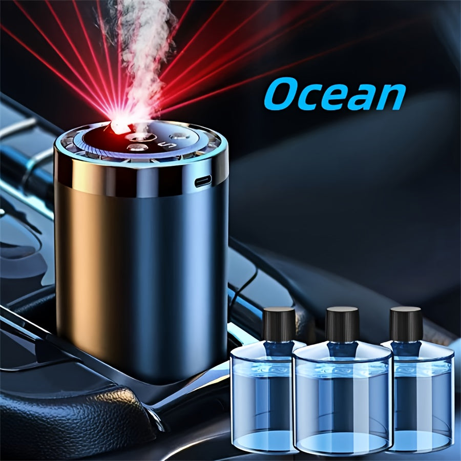 [Ideal Gift] Smart Car Air Freshener With Aromatherapy Features, Featuring A Dynamic Light Display And A Starry Sky Mode, Portable Car Air Humidifier, USB Charging, Suitable For Any Car Model, Ideal Car Gift And Holiday Gift, Car Additions