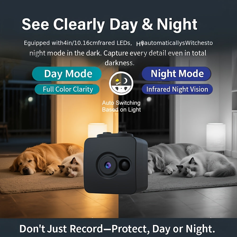 Direct-Recording Camera No Wi-Fi Needed Supports Up To 32GB SD Card Continuous Loop Recording Portable & Rechargeable Battery Camera Plug-and-Play Setup Ideal For Home Security Baby Monitoring Pet Camera Office Surveillance Halloween Gift Compact De