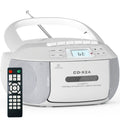 [CD Cassette Player Boombox] CD Player Boombox CD Player And Cassette Player Combo, AM FM Radio Stereo Sound With Remote Control, Ac/Battery Operated, LCD Display, Support AUX USB Earphone Jack For Home