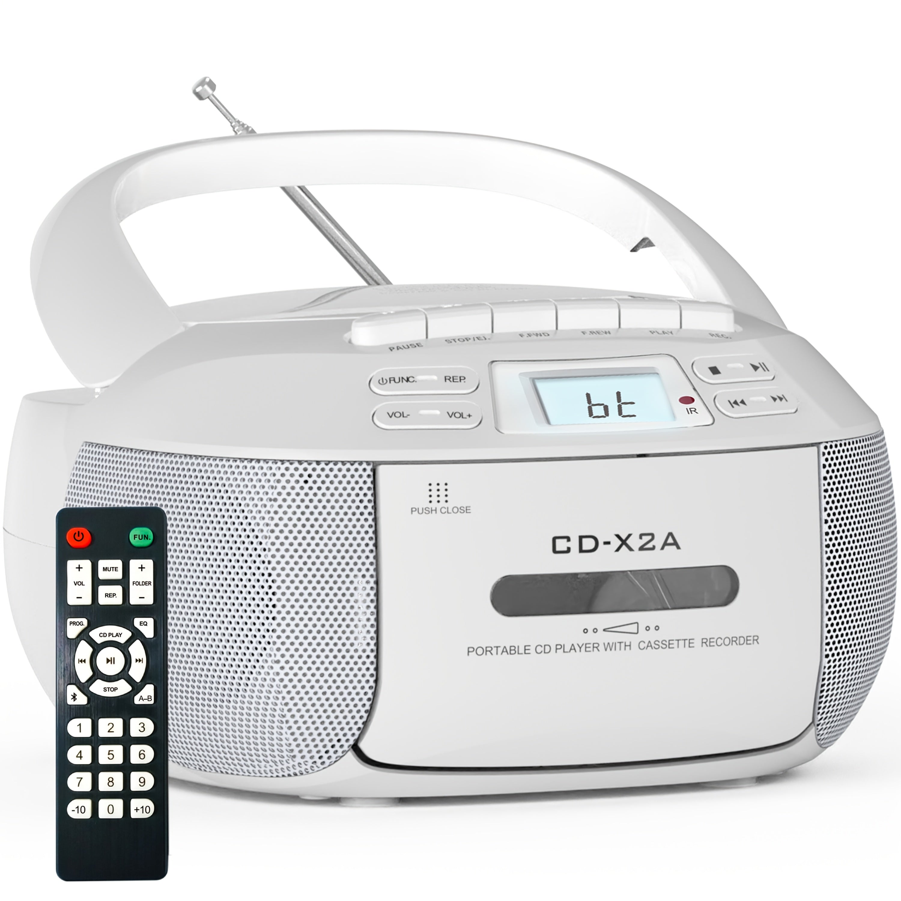 [CD Cassette Player Boombox] CD Player Boombox CD Player And Cassette Player Combo, AM FM Radio Stereo Sound With Remote Control, Ac/Battery Operated, LCD Display, Support AUX USB Earphone Jack For Home