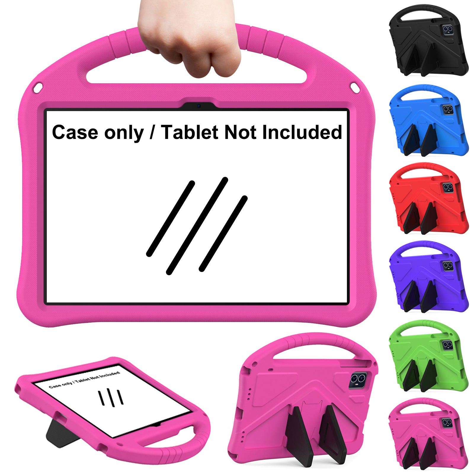 1 X Suitable for T-Mobile Revvl Tab 2(2025) 10.1inch Tablet Case with Stand and Handle- Shockproof EVA and PC Hybrid Shell, Skin-Friendly Pink/Blue/Green/Red/Black, Compatible with T-Mobile Revvl Tab 2 5G, Heavy-Duty Case for Travel and Gaming