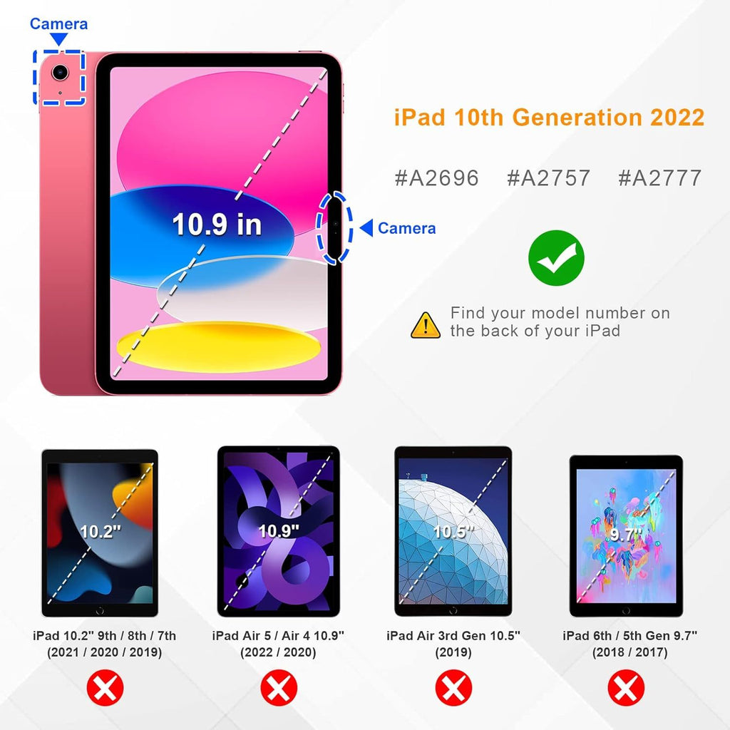 Fintie SlimShell Case for iPad 10th Generation 10.9 Inch Tablet (2022 Release) - Flexible Soft TPU Stand Back Cover with Pencil Holder, Auto Sleep/Wake（）