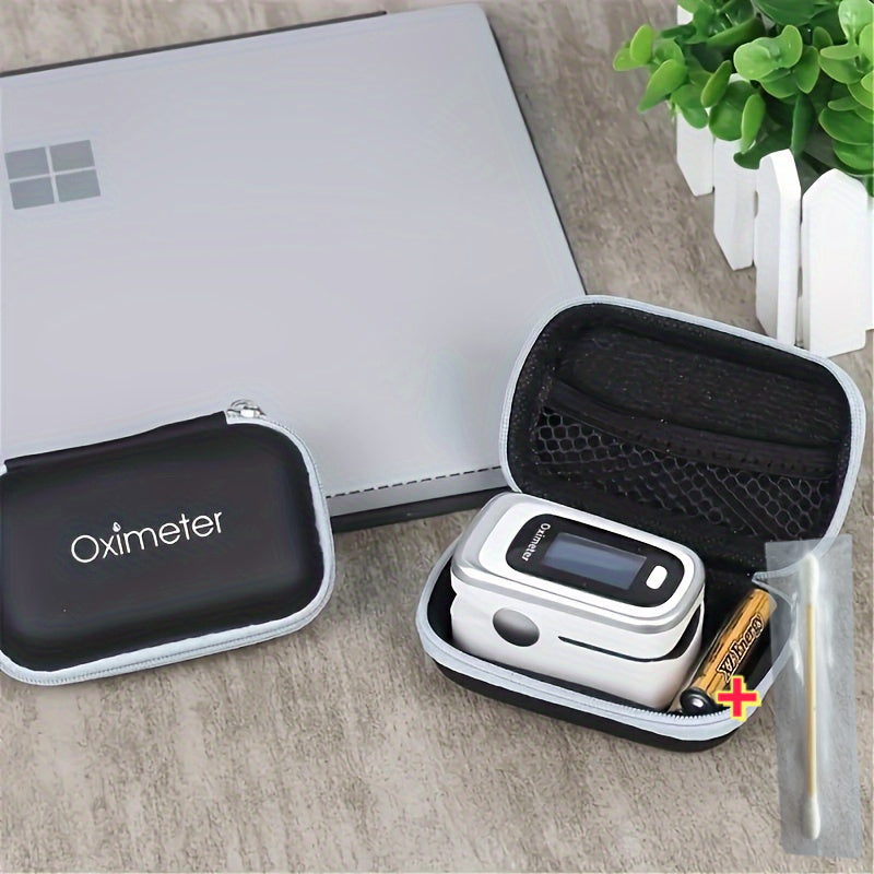 Oximeter Storage Bag And 1pc Cleaning Rod, Portable Packaging Box, Fingertip Pulse Oximeter Storage Case