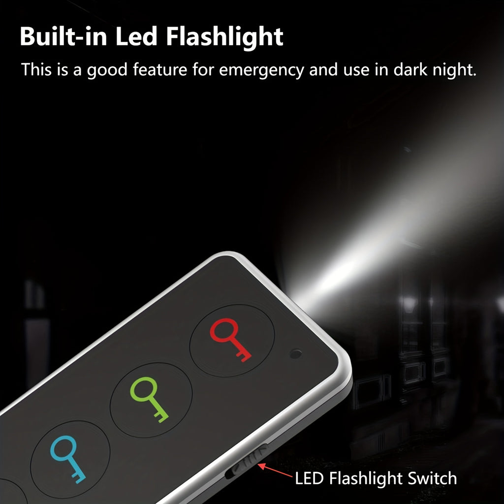 Key Finder with 1 Transmitter And 4 Receivers, Equipped with an LED Flashlight, Designed to Help Locate Keys, Mobile Phones, Wallets, And Remote Controls to Prevent Loss.