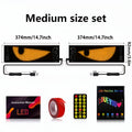 2pcs Programmable LED Sign, Controlled By Remote Control And Mobile Phone APP, with Synchronized Flashing Demon Eyes And Scrolling Text Display, Powered By USB, Suitable for Car Accessories, Parties, Gatherings, Store Signboards, Concert Support, And