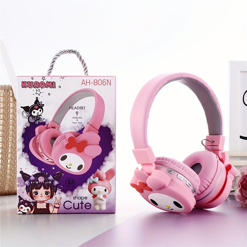 Sanrio Kuromi And My Melody Cute Design Wireless Headsets With Cute Patterns Unique Style Easy To Carry Foldable, Scalable Smart Call, Suitable For Daily Sports, Outward Learning, Festival Gifts