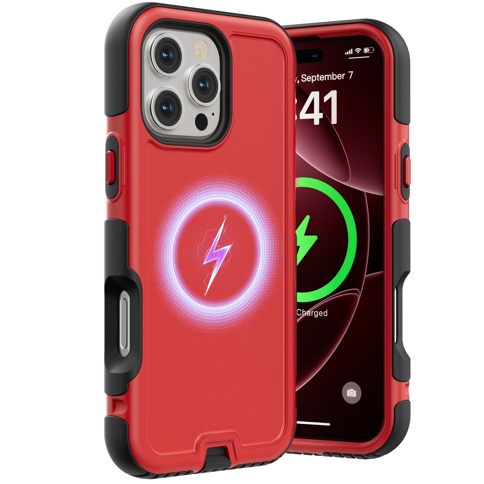 For iPhone 14/15/16/17Series Case, Rugged Warrior-Style 3-Layer Shockproof Cover with Soft Lining, Built-In Dust Plug, and Full-Body Armor Protection