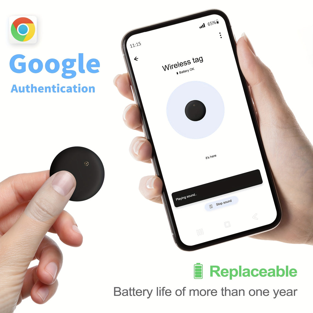 [Android Find My GPS] Rexzol 2Pack Air Tracker for Android Find My Mini GPS Tag Anti-Lost Device with Android Find My Phone, with Keychain Holder Case - Track Keys, Wallet, Pets, Cars, Suitcase - Durable Long-Lasting Use