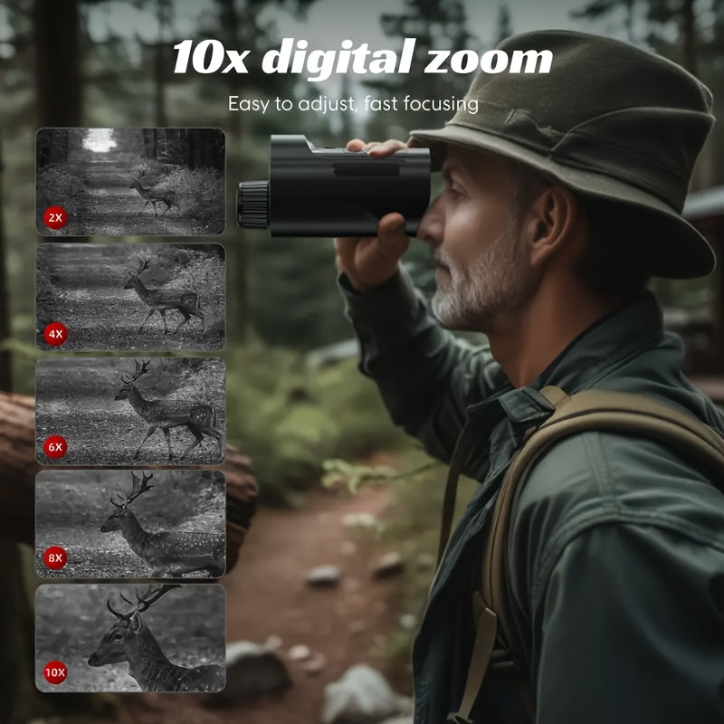 5W Night Vision Goggles | 1080P Night Vision Monoculars with 10X Digital Zoom, 2600FT Night Range, 2" Screen for Hunting, Camping, Wildlife Observation, and Home Security