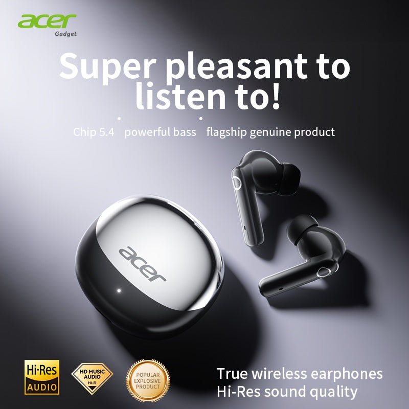 Acer In-Ear Headphones - Wireless TWS, Stereo Sound Effect, Super Long Standby, Chip V5. 4, Rapid Shipping, Multi-Device Compatible with Phone, Pad, Laptop, Ideal for Study, Business, Gym, Running, Perfect Christmas, Gift Present, Wireless Headphones, Bus