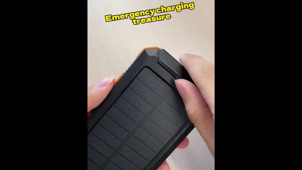 [Outdoor Camping] 20000Mah USB Portable Charger Solar Power Bank, Dual 5V USB Port Output for All Mobile Devices Built-In Flashlight with Compass for Outdoor Camping Emergency Use, Power Bank Portable Portable Power Bank Solar Power Bank Battery Power Ban